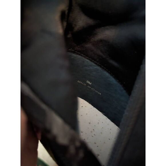 Beverly Feldman y2k black butterfly and flower embroidered suede boots sz 9 euc - Picture 6 of 11